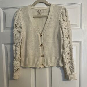 Elegant Cream Cardigan Sweater